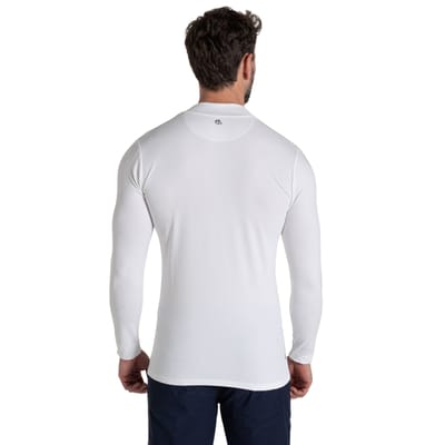 Craghoppers Heren Mock Neck Langsleeve Golfshirt (Wit)