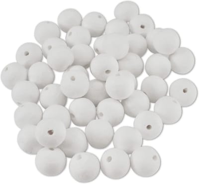 48 Stuks Celstofwatten Ballen Ø 20mm - Wit & Schilderklaar Knutselmateriaal