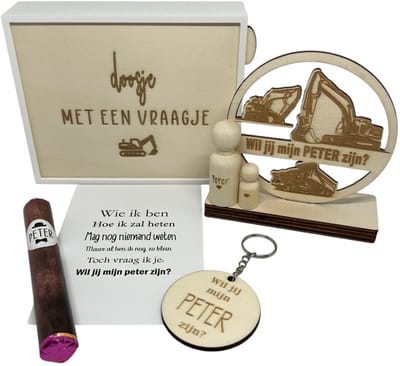 Geschenkbox wil jij mijn PETER zijn? | roze | GRAAFMACHINE | liefste peter | peter vragen | meter worden | peetoom vragen | peetoom worden | cadeau | geschenkdoos | giftbox