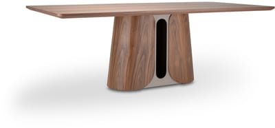 Icon Living - Eettafel Sarah 012 - 220x110x76 Walnoot Poot Creme