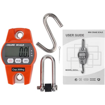 Mini Draagbare Digitale LCD Display Hangweegschaal Elektrische Weegschaal 300kg/600lb Oranje gray