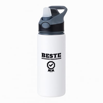 Hacebo® - Beste accountmanager waterfles met rietje zwart - Beste accountmanager - collega - welkom - afscheid - water fles - 650ML