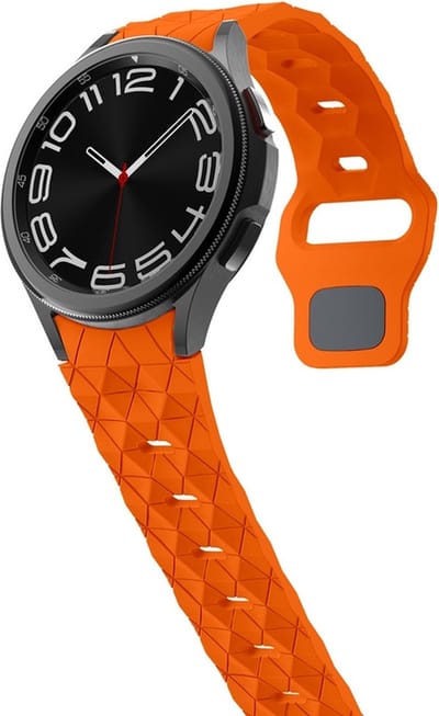 Siliconen bandje - geschikt voor Samsung Galaxy Watch 4 / Watch 4 Classic / Watch 5 / Watch 5 Pro / Watch 6 / Watch 6 Classic / Watch 7 / Watch FE - oranje