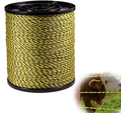 Weidehekdraad 500 m/1000 m met 3,0 mm diameter, 9 roestvrijstalen ladders en 30 PE-vezels voor veilig elektrisch hekwerk voor paarden, runderen en geiten