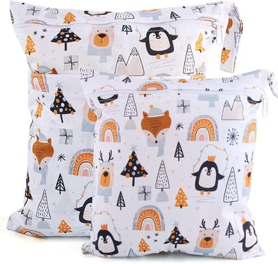 Wasbare Luiertas Set (2 Stuks), Waterdicht en Herbruikbaar voor Vuile Luiers en Kleding