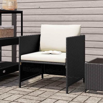 Modulaire tuinbank - Buitenbank hoekdeel - Ontspannen in tuin - Weerbestendig rotan - 60 x 60 cm - Zwart