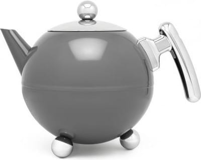 Bredemeijer - Theepot Bella Ronde 1,2L Cool Grey- Dubbelwandig