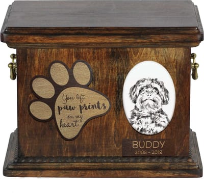 Persoonlijke urn voor Bolonka met foto van je hond