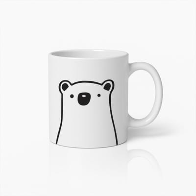 Schattige Minimalistische IJsbeer Koffiemok – Leuk en Charmant Cadeau voor Dierenliefhebbers