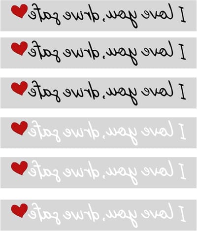 SnelShoppen - Car Safety Sticker Set 6 Pack - I Love You Drive Safe Achteruitkijkspiegel Sticker met Hartontwerp - Waterproof Auto Raamdecoratie voor