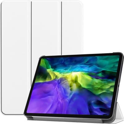 Hoesje - Geschikt voor Apple iPad Pro (2020) - 11 inch - Dun & Stevig - Hardcover Book Case - Trifold Bookcase Hoes - Hard Cover - Tablethoes - Wit