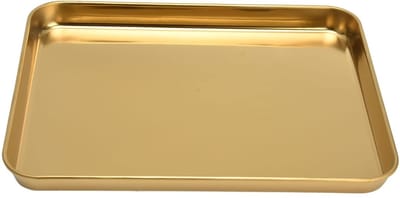 Dailygoods- Dienblad Goud - Rechthoekig Dienblad - Roestvrij Staal - Antislip Bodem - Duurzaam - Gemakkelijk te Reinigen - Serveerschaal