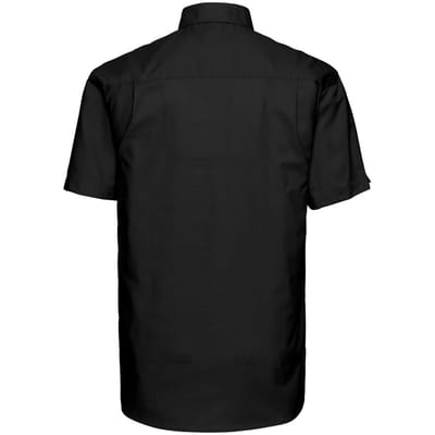 Russell Collectie Heren Korte Mouw Easy Care Oxford Shirt (Zwart)
