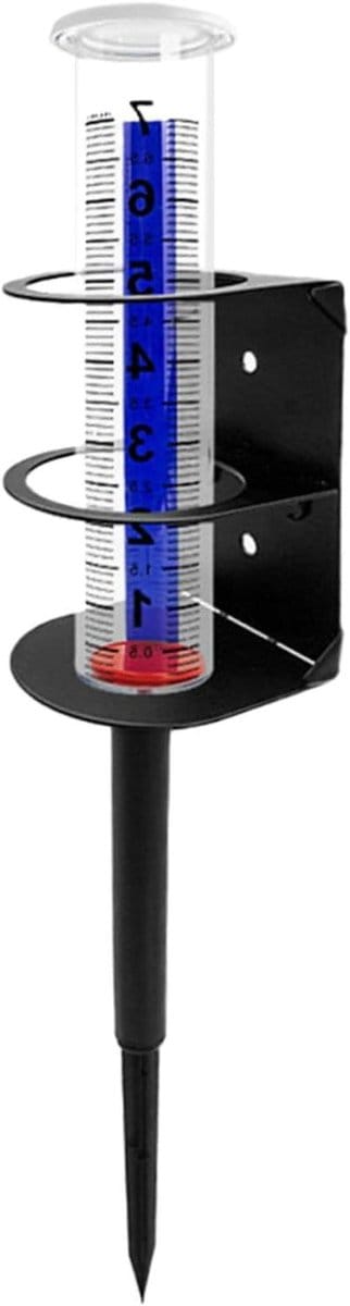 Regenmeter Tuin - Meetinstrument Buiten - Neerslag Meten - Rechte Meetbuis - 26 x 8 x 8 cm - Transparant
