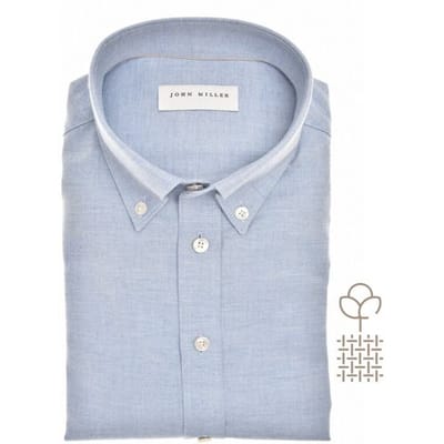 John Miller Overhemd Flannel Organic Cotton Shirt Licht Blauw / male