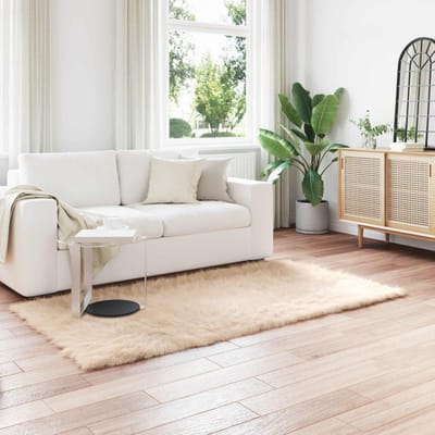 vidaXL - Tapijt - van - imitatie - schapenvacht - TAFALLA - Beige - 80 - x - 200 - cm