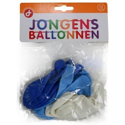 Lot de 12 ballons gonflables - DINO - pour enfant - bleu et blanc - à partir de 3 ans - intérieur