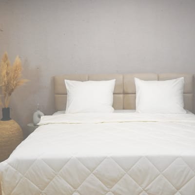 HappyBed Dekbed zonder overtrek 200x200 - 100% Katoen - Wasbaar Zomerdekbed - Bedrukt dekbed zonder hoes - Hoesloos Dekbed - Tweepersoonsdekbed - Off-white