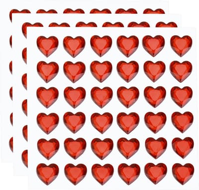 SnelShoppen - 108 Stuks Hart Rhinestone Stickers 10 mm Zelfklevende Strass Steentjes Rood voor Sieraden, Make-up, Valentijnsdag, DIY Creaties, Feestde