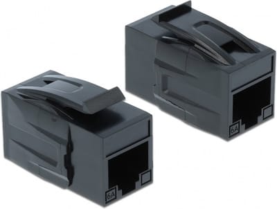 UTP CAT6a 10 Gigabit Keystone module RJ45 - RJ45 / zwart