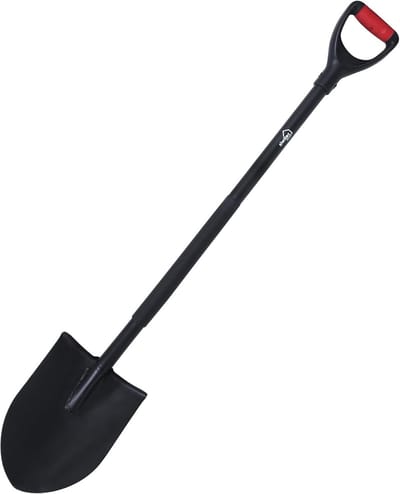 siwitec ronde tuinspade SG-220 van staal voor zachte, steenvrije grond | ergonomische spade | lengte: 118 cm | zwart | tuin | schop | tuinspade