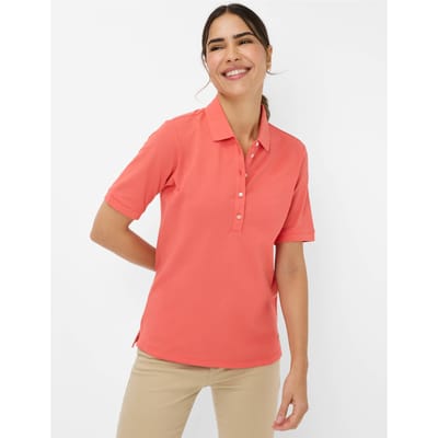 Brax Dames Poloshirt  Style CLEO, lichtrood, maat 40