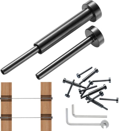 30-Pack Onzichtbare Kabelreling Set, T316 Roestvrij Staal 3,2 mm Ontvanger En Persboutuiteinden voor Houten/metalen Palen, Kabelreling Hardware, Zwart