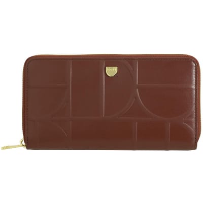 DuDu Up Portemonnee RFID-bescherming Leer 20 cm - Dames - Horizontaal - choccolate-lilac