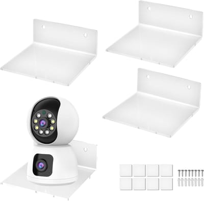 Drijvende Wandplanken zonder Boren, Set van 4, Transparante Acryl Planken voor Badkamer, Ruimtebesparende Oplossing voor Kleine Ruimtes en Organisatie