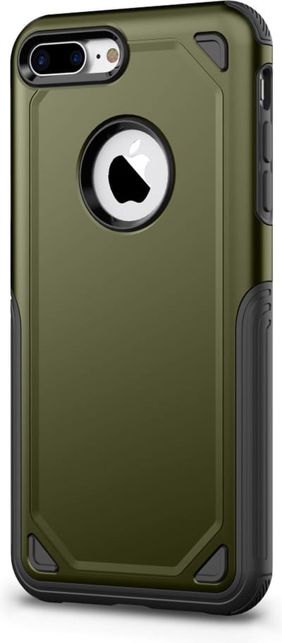 Peachy Pro Armor Army Green beschermend hoesje geschikt voor iPhone 7 Plus 8 Plus - Groen Case