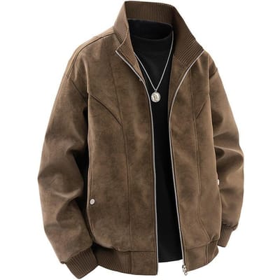 Nieuwe Herfst Grote Maat Jas Heren Revers Leren Jas Heren Corduroy Losse Haven 4XL black