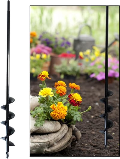 SnelShoppen - Earth Drill Accu Schroefmachine - Tuinboor - Turboplanter voor Planten - Hoogwaardige Carbon Staal - Perfect voor Tuin, Uitgraven, en Lo