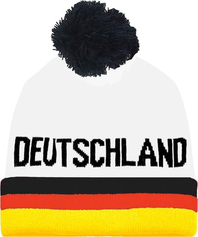 Funny Fashion Verkleed muts - Supporters Duitsland - voor volwassenen - in vlag kleuren - polyester - met pompom