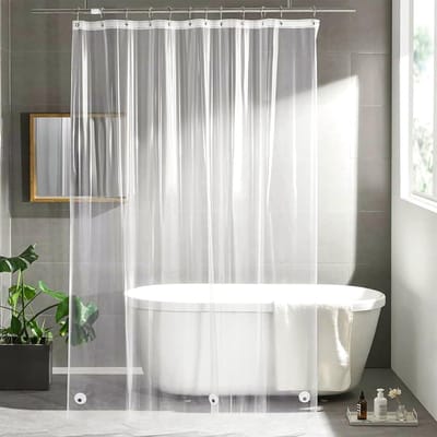 Transparante Douchegordijn 180x200 cm - Waterdicht Badgordijn met 12 Ringen - Ideaal voor Badkamer en Douche, Met Magneten voor Extra Stabiliteit