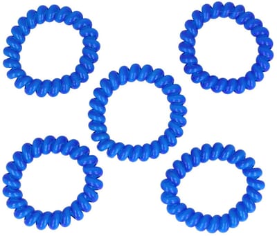 Haarsoires Haarelastieken Invisibobble - Basic - Telefoondraad - Cobalt Blauw - Set van 5 - Spiraal Haar Elastieken - Haarvriendelijk