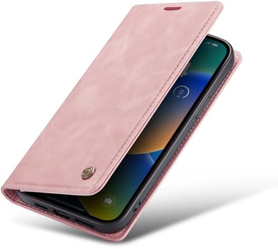 Casemania Hoesje Geschikt voor Apple iPhone 16e - Pale Pink - Dunne Portemonnee Book Case - Slim Wallet Case met Pasjeshouder