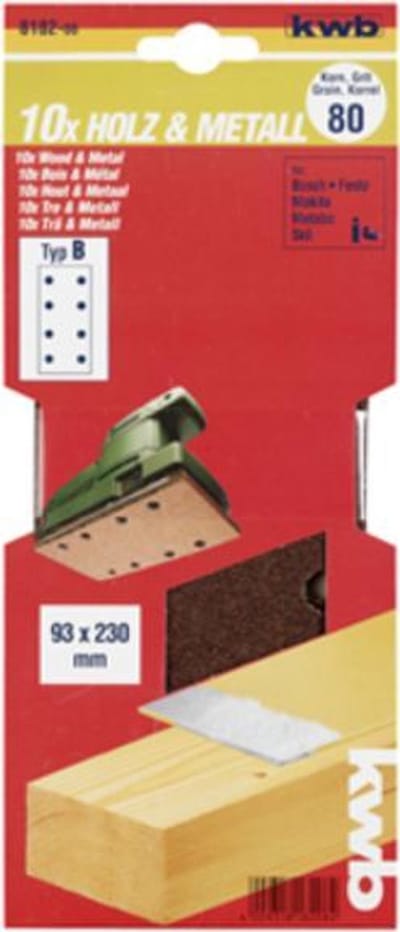 KWB schuurstrook 93 x 230 mm - Korrel 120 - 818212 - 10 stuks