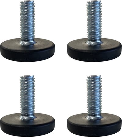 FLE - Zwarte Stelvoeten 3 cm M8 - Set van 4 - Kunststof Verstelbare Stelvoeten voor Bank, Kast en Bed