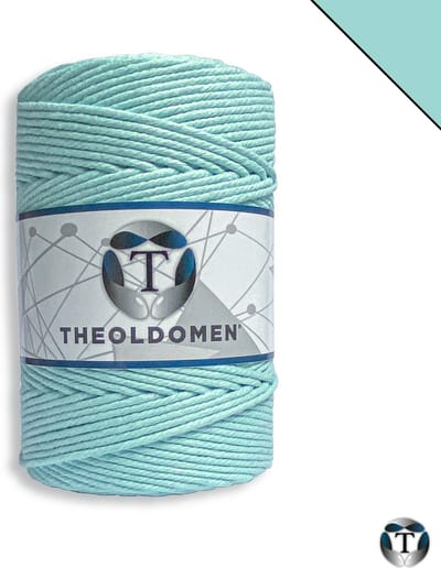 Macramé Koord | Ocean Blue | 200 meter | 100% Katoen | Macramé Touw | Macramé | Voor Macramé Plantenhanger | Wandkleed | Dromenvanger | Triple Twist | DIY | Touw | 3mm | TheOldOmen |