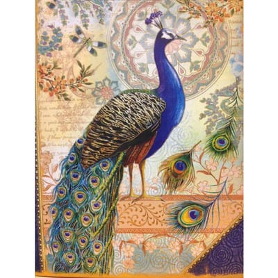Peinture diamant thème paon, broderie 5D à faire soi-même, kit d'images en mosaïque, point de croix, décoration d'intérieur 20X30CM beige