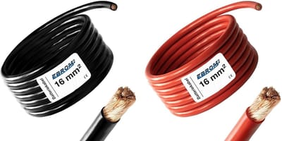 Accukabel op maat - Batterijkabel combi - Stroomtoevoer regelen - 999% OFC koper - Per meter 25-70mm² - Rood Zwart