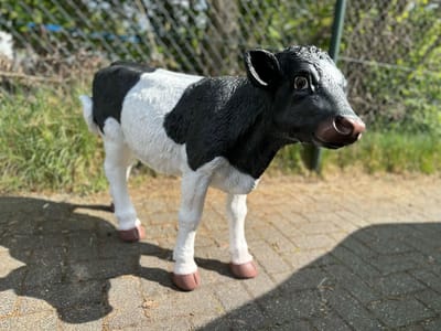 Goodyz- Boerderij dieren - Koe - Kalf - Kalfje - Zwart/Wit Kalfje - Ruw - 70cm Hoog