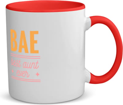 Akyol - beste tante ever koffiemok - theemok - rood - Tante - uw tante - liefste tante - verjaardag - cadeau - kado - bedankje - 350 ML inhoud