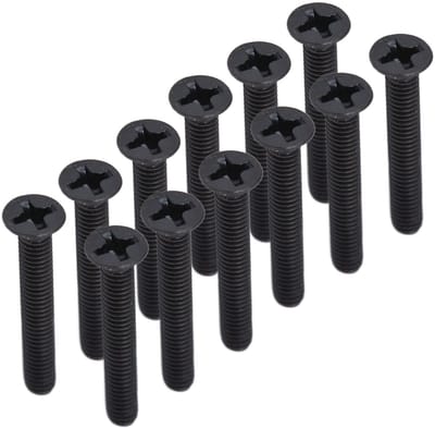 aladdien - Verzonken Schroeven - M3 Schroeven Set - Hoogwaardige kwaliteit - Zwart Gegalvaniseerd - Kruisschroeven - Assortiment voor Machines - Ges..