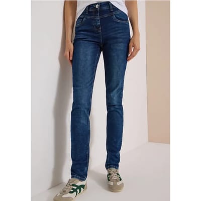 Jeans met High Waist en smalle pijpen in Slim Fit