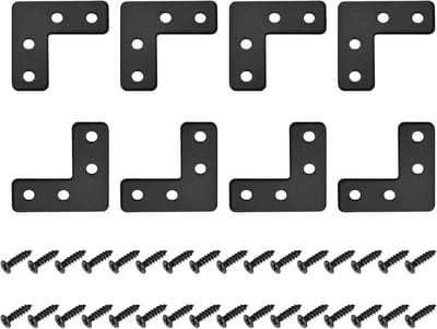 SnelShoppen - L-vormige Reparatieplaten 40 x 40 mm - 12 Stuks - Zwart - Stevige IJzeren Hoekplaten voor Onderhoud Houten Meubels