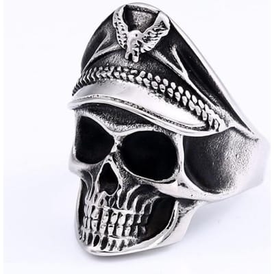 Overdreven Warrior Schedel Masker Ring Mode Mannen Dominerende Ring Dood Demon Retro Ring Sieraden Cadeau Verstelbaar Resizable black