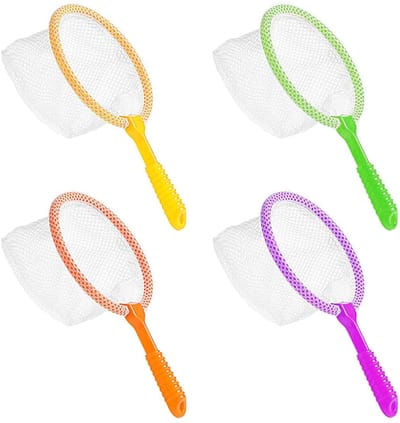 MTTProducts - Vissersnet Set - Insecten Vangen - Educatieve Speeltools - Kleurrijk - Buiten Spelen - Voor Kinderen - 4 Stuks