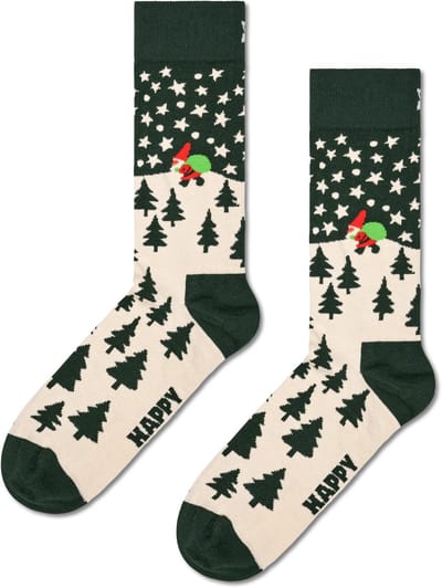 Happy Socks Santa On The Way Sock - unisex sokken - donkergroen - Unisex - Maat: 36 - 40