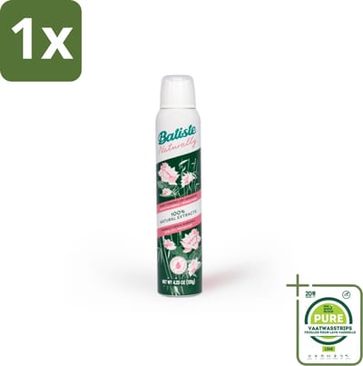 1 x Batiste - Naturally Bamboo Fibre & Gardenia - Droogshampoo - Versterkt en Verfrist - 100% Natuurlijk - 200ml - Droogshampoo - Bamboe - Gardenia - Natuurlijke Verzorging - Haarverfrissend